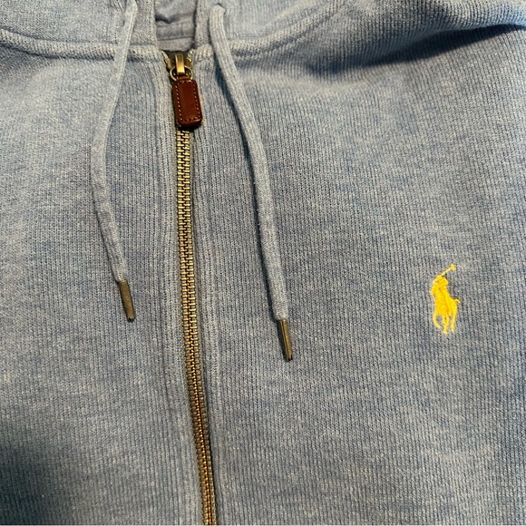 Light Blue, Yellow Horse Polo Full-Zip Hoodie L worn once